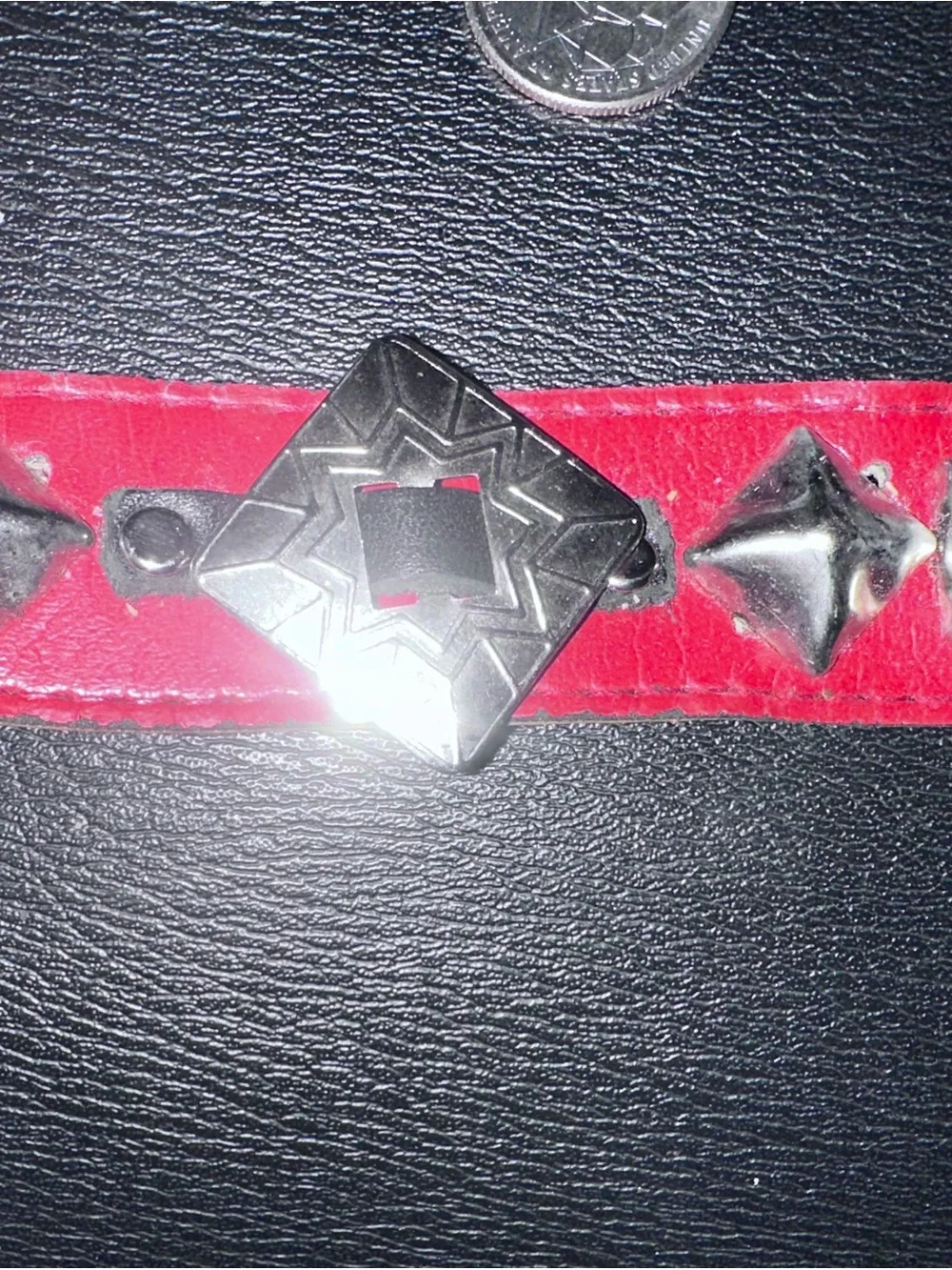 Ov Lvst Red Leather Studded Cuff Bracelet NWT Punk Goth Streetwear Design Haus